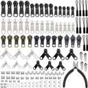YaHoGa 143 PCS Zipper Repair Kit Zipper Replacement with Install Plier for Bags, Jackets, Tents, Backpacks, Sleeping Bag