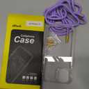 JETech Crossbody Case for iPhone 14 6.1-Inch with Adjustable Lanyard Strap, Clear Transparent Anti-Yellowing Shockproof Protective Phone Cover with Neck Cord (Blue)