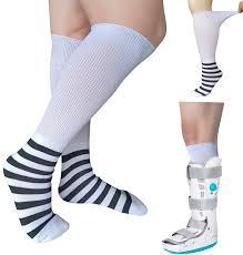 CIRZUEX Walking Boot Sock  Fracture Air Cast Boot 5/Write (2 Pairs) New