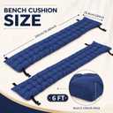 2pcs Picnic Table Bench Cushions, 72 x 10 x 3 Inch Outdoor Bench Seat Cushions with Ties, Tufted Patio Bench Pads for Picnic Table, Garden, Porch, Patio and Backyard Seating