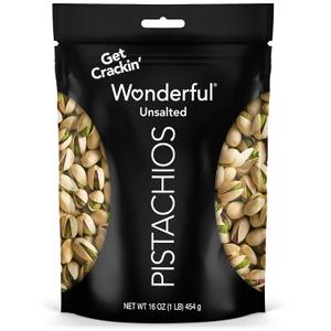 2 x Wonderful Pistachios In-Shell Unsalted Nuts, 16 Ounce Resealable Bag, Protein Snacks, Gluten Free, Healthy Snacks for Adults