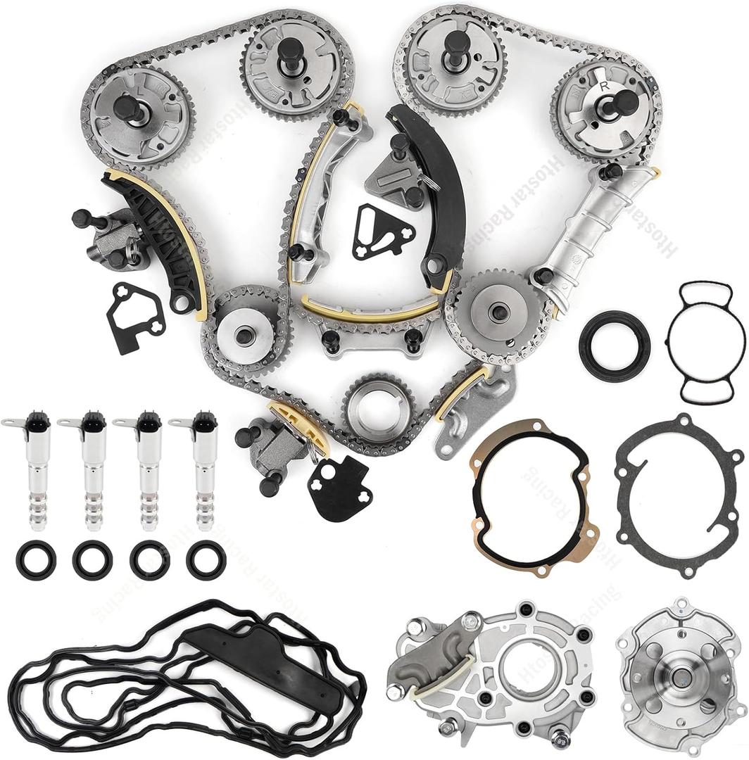 Engine Timing Chain Kit Compatible with Buick Cadillac Chevrolet GMC Pontiac Saab Saturn Suzuki Acadia Traverse Enclave Caprice Equinox 2007-2022 3.6 3.2 3.0 2.8 w/Oil Pump Water Pump