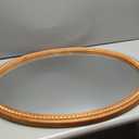 24" x 32" Wall Mount Wood Beaded Frame Oval Mirror, Warm Brown Real Glass Modern Farmhouse Decorative Mirror for Bathroom Vanity, Entryway, Bedroom