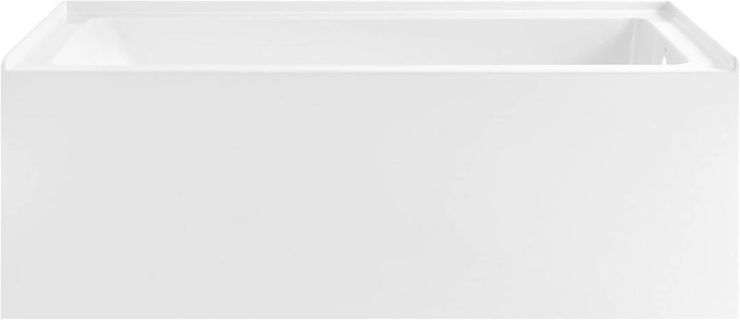 Voltaire 60" x 32" Right-Hand Drain Alcove Bathtub with Apron, Color: Glossy White