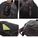 Hebetag Leather Sling Bag Crossbody Backpack for Men Women Travel Outdoor Camping