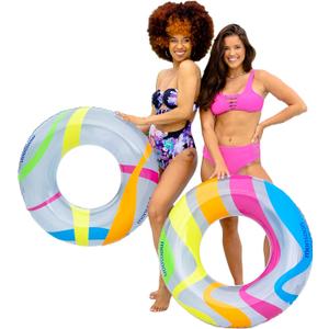 Monsoon [Citrus] 2-Pack Luxury Pool Floats Swimming Float Beach Tube Floaties Ring Tubes (PRIDE)