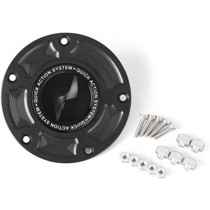 VITINO CNC Accessories Fuel Tank Cap Motorcycle Gas Cap Lightning Key Quick Action Cover Fit For Aprilia RSV4 Tuono V4 1100 RR For Ducati Monster 1100 Diavel Scrambler 1100 Panigale V2 V4 S (Black)