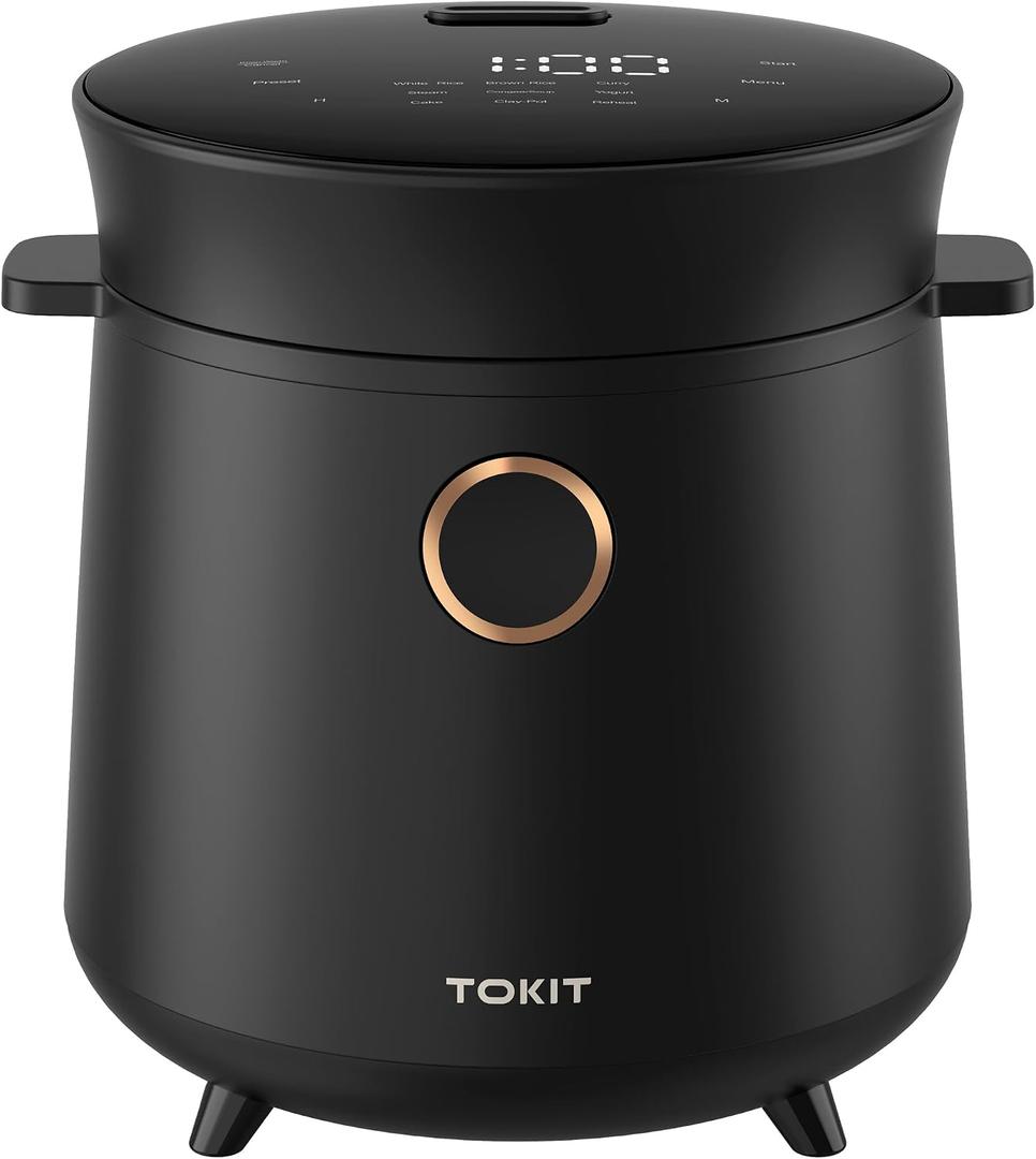 Compact Mini Rice Cooker Small Kitchen 3-Cup (Uncooked) / 6-Cup (Cooked), Non Stick Ceramic Inner Pot Rice Maker, 24H Timer Delay, Auto Keep Warm, 9 Functions Multicooker For Brown Rice, Steam, Soup