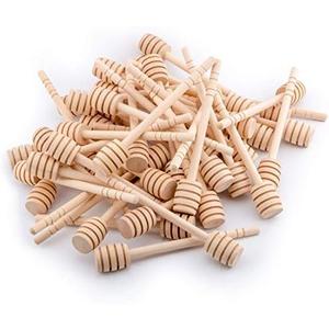 100-Pack 6 Inch Portable Wooden Jam Honey Dipper Honey Sticks for Honey Jar Dispense Drizzle Honey (6inch 100pcs)