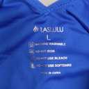 LASLULU Womens One Piece Swimsuit Padded Sexy V Neck Swim Suits Modest Tummy Control Bathing Suits (Large, Blue)