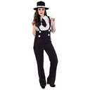 fun shack 20s Mobster Costume for Women, 1920s Gangster Outfit, Halloween Gangster Costume for Women, Vintage Style (Medium, Black)