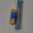 YONILL Stainless Steel Deck Scrub Brush with Long Handle - 60" Heavy Duty Floor Scrubber Brush with Pole, Moss Remover Wire Cleaning Brushes for Rough Surface, Concrete Floor, Patio, Garden, Garage (Blue)