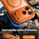 Diaclara Magnetic Designed for iPhone 17 Pro Max Case Full Body Bumper[Compatible with MagSafe] Military Drop Proof Cover with Built-in Touch Sensitive Anti-Scratch Screen Protector,Orange