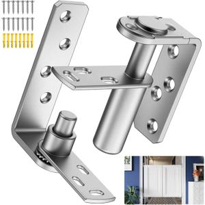 Cafe Door Hinges and Saloon Door Hinges, Swinging Door Hinge Self Closing for Louvre Doors,Swinging Doors, 304 Stainless Steel (Silver-1PCS)