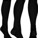 Physix Gear Compression Socks 20-30 mmHg - Men & Women - Running, Nurses, Shin Splints, Flight, Travel (XXL, Black)
