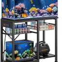 20-29 Gallon Aquarium Stand with 6 ft Power Strip, 5-Tier Metal Frame Fish Tank Stand 20 Gallon Fish Tank Stand 31.5" L*15.75" W Tabletop 400lbs Capacity (Pure Black, 20-29 Gallon)