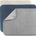 3 Pack Dish Drying Mat,Absorbent Microfiber Dishes Drainer Mats for Kitchen Counter Large Size 20 X 15 Inch,Dish Drying Pad(Beige/Grey/Blue)
