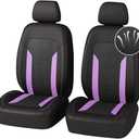 4PCS Cooling Car Seat Covers,Breathable Front Seat Covers with Mesh Construction and Foam Padding,Car Seat Protector to Reduce Back Sweating,Universal Car Interior for Car SUV (Purple)