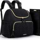 mommore Diaper Bag Small Diaper Backpack Stylish Baby Travel Backpacks with Insulated Pockets, Changing Pad, Stroller Straps