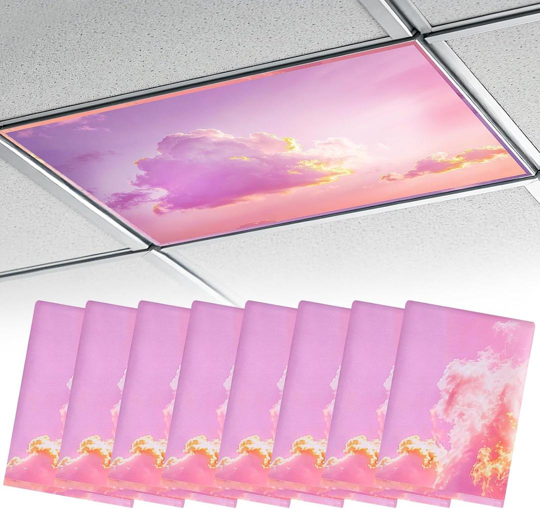 8Pcs 4'x2' Fluorescent Light Covers for Ceiling Lights Classroom Must Haves