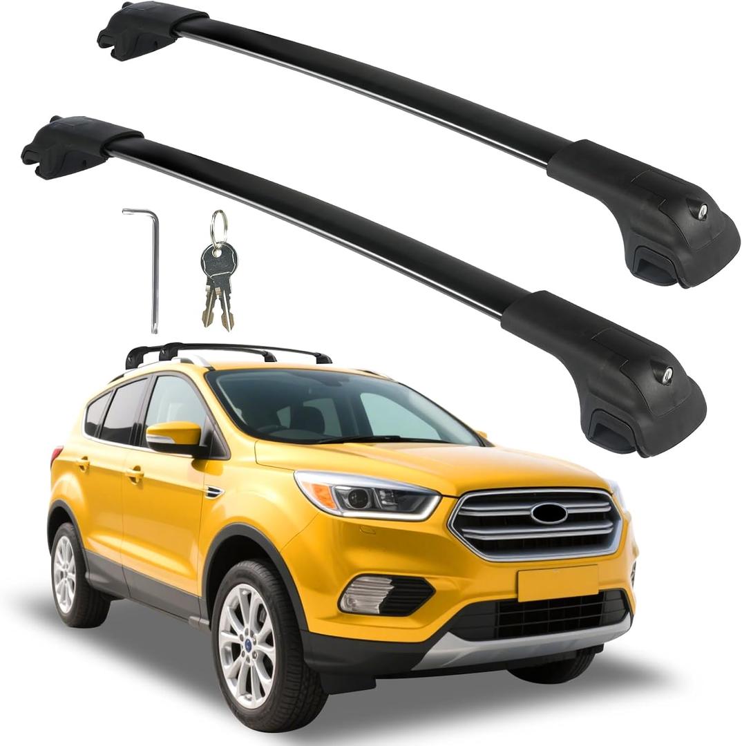 Roof Rack Cross Bars Compatible with Ford Escape 2013-2019 Aluminum 260 LBS Crossbars Rails Cargo Rooftop Bike Snowboard Skiboard Luggage Rack Cargo Carrier