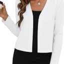 Zeagoo Women's Lightweight Summer Cardigan Cropped Long Sleeve Shrug Thin Open Front Sheer Bolero for Dresses (White, XXL)