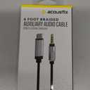 Acoustic 6 Foot Braided Auxiliary Audio Cable, USB C TO 3.5MM CONNECTOR