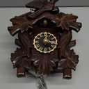 Kintrot Cuckoo Clock, Traditional Black Forest Handcrafted Wooden Quartz Clock for Wall Antique Decroration with Maple Leaf Pendulum, 12 Melodies, Night Sensor and Singing Bird (KT816W)
