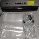 Bonsenkitchen Vacuum Sealer, Multi-Functional Food Sealer Machine with 1 Roll Bag+ 5 Bags, Bag Storage | Built-in Cutter, Black Red