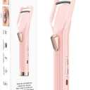 Heated Eyelash Curler Premium PRO - Fast Heat up in 8s - 24 Hours Long Lasting - Rechargeable Electric Eyelash Curler with Type-C, Innovative L Silicone, 2 Heat Modes (Pink-C)