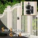 Key Lockable 2 Sided Gate Latch with Spring Pull Cable and Key,2 Way Gate Fence Lock for Outdoor Gates,Locking Gate Door Lock Fence Latch Gate Hardware for Metal,Wood,Vinyl Fence,Black Finish