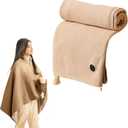 2026 New Portable Heated Blanket Shawl Wraps for Women,Portable USB Heated Blanket Shawl with 3 Heat Settings & Fast Heating, Beige Shawl Wrap for Women Men, Home Outdoor Office Use