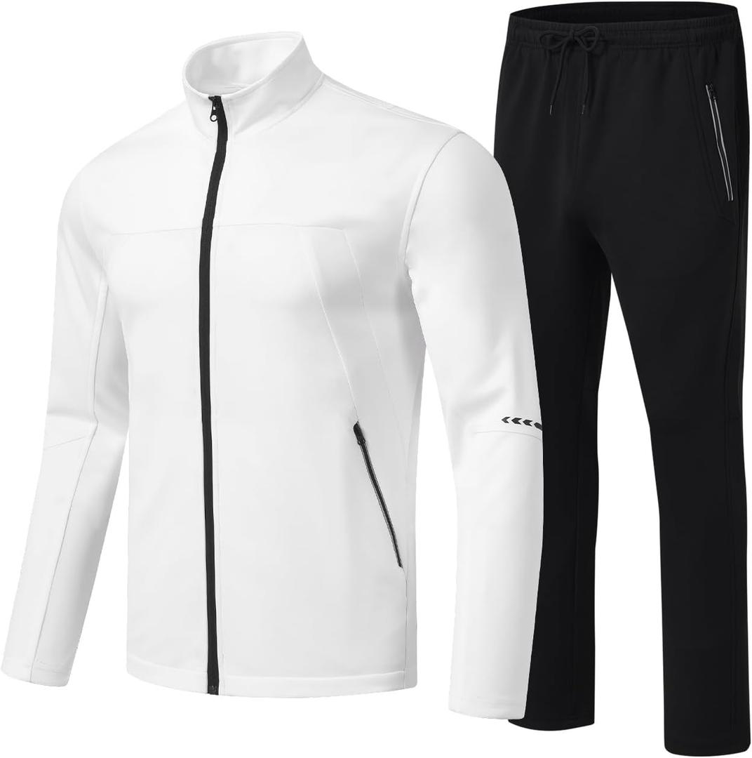 TBMPOY Men's Tracksuits Sweatsuits for Men Sweat Track Suits 2 Piece Casual Athletic Jogging Outfits Full Zip Sets, 3XL