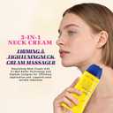 Neck Firming Cream with Roller - Infused with Peptides, Collagen, Hyaluronic Acid & Ceramides, Anti-Aging Neck & Chest Cream to Smooths Wrinkles and Fine Lines (5.29 Ounce (Pack of 1))