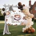 A Baby Is Brewing Coffee Party Decorations A Baby is Brewing Baby Shower Backdrop Brown Balloons for Gender Reveal Party, Brown
