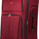 SWISSGEAR Sion Softside Expandable Spinner Luggage Durable Lightweight Travel Suitcase, Burgundy, Checked-Large 29-Inch