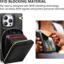 JAKPAK for iPhone 16 Pro Max Case with Card Holder Phone Wallet Case Zipper Leather Cover with Crossbody Lanyard Cell Pocket RFID Blocking Handbag Purse for iPhone 16 Pro Max Case 6.9inch Black