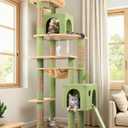 Globlazer Large Cactus Cat Tree Tower, 70in Tall Heavy Duty Green Cat Tree for Indoor Cats Sturdy Cat Tower with Scratching Post and Board, Hammock, Cat Condos for Adult Cats Kittens, F70 Pro, Green