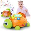 Letapapa Baby Toys 6 to 12 Months, Musical Turtle Baby Toys for 12-18 Months, Crawling Toy with Light & Sound, Educational Toy Birthday Gift for Baby Infant 3-6 7 8 9 10 Months 1 2 Year Old Toddlers (Orange)