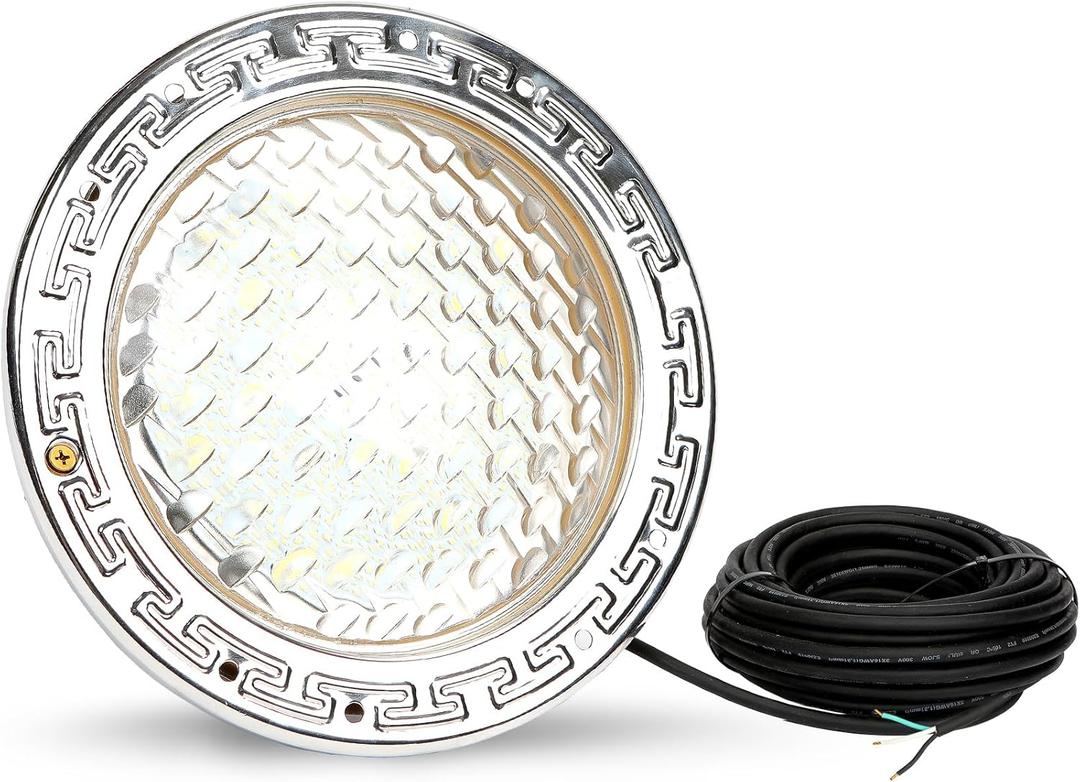 SOLAR SPORTS 120V Pool Light for Inground Pools, 10 Inch LED Pool Lights with 50FT Cord, Underwater Swimming Pool Lights Suitable for 10 Inch Wet Niche, Input AC120V, 35W, White Light Pool Light