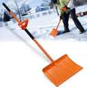 Large Heavy Duty Snow Shovel for Driveway, 67.3" Portable Snow Pusher,16 Inch Wide Blade Metal Shovel with Assisted Handle,Snow Removal Ice Scraper for Driveway Walkway Car and Patio
