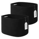 ECDYQXVU Cotton Rope Storage Basket, 15x10x9 Inches, Woven Basket for Shelves, Clothes, Towels, Books, and Laundry, Black (2 Pack)