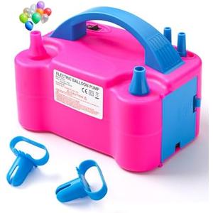 Voircoloria Balloon Pump Electric, Portable Automatic Dual Nozzle Inflator 110V 600W with Tying Tools for Birthday Gender Reveal Baby Shower Balloons Party Decorations Missing 2 Pcs Voircoloria Balloon Pump Electric, Portable Automatic Dual Nozzle Inflator 110V 600W with Tying Tools for Birthday Gender Reveal Baby Shower Balloons Party Decorations Missing 2 Pcs