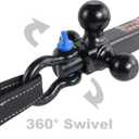 Trailer Hitch Tri-Ball Hitch Mount with Rotatoble Tow Shackle, fits for 2-inch Hitch Receiver, Hitch Lock Pin Included