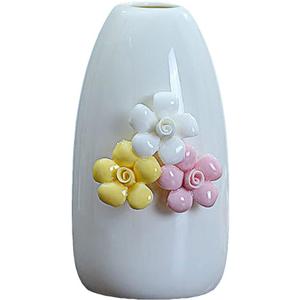 Handmade Flower Ceramic Vase for Home Living Room Office Desktop Decoration,Mini 3D Ceramic Vase (Style B)