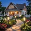 Melunar Solar Pathway Lights Outdoor, 8 Pack Solar Powered Garden Lights Waterproof, Auto On/Off Outdoor Landscape Lights for Patio, Walkway, Driveway, Lawn, Pool Decor (Warm White)