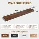 Floating Shelves, 48 Inch Wall Mounted Shelves, Set of 2, Brown
Pine Wood Construction, 6.8 Inch Deep, 2 Inch Thick, Hollow Design, Invisible Brackets, Farmhouse Decor