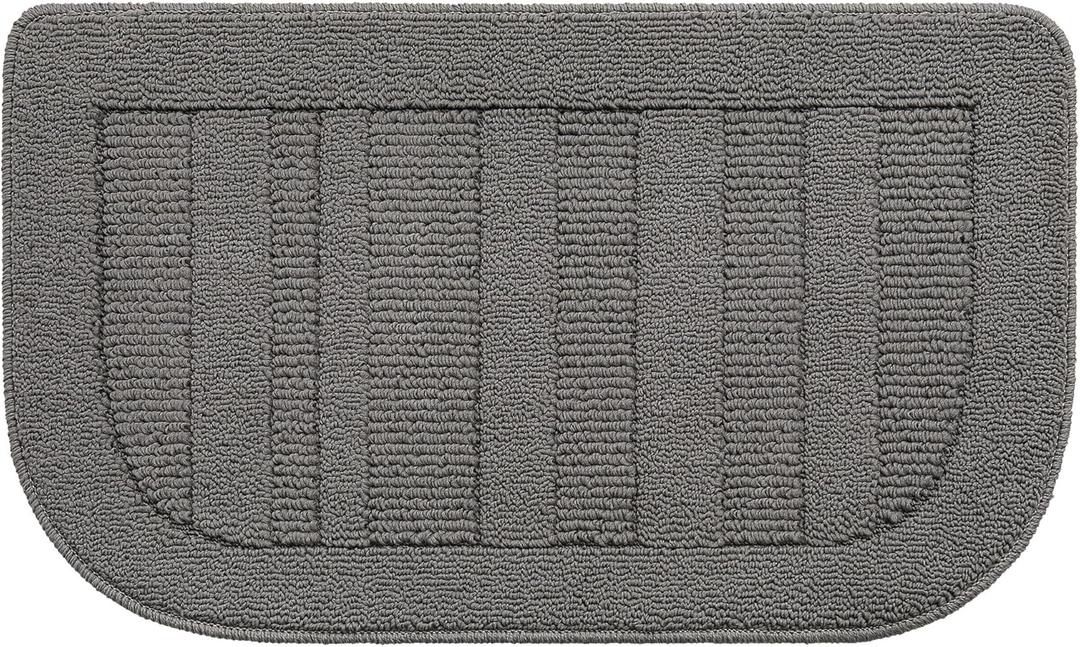 BEQHAUSE 30x18 Inch Kitchen Rug Mat Durable Kitchen Rugs Non-Slip Washable Absorbent Kitchen Mats for Floor Dirt-Resistant Semicircular Kitchen Mat (Grey)