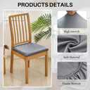 SearchI Waterproof PU Leather Seat Covers for Dining Chairs, 6 Pack Stretch Dining Room Chair Seat Covers, Kitchen Chair Seat Covers Protectors (Grayish)