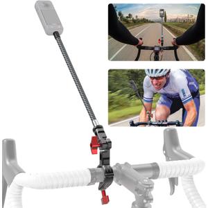 Bike Motorcycle Handlebar Mount for Insta360 X5, DJI Osmo 360, Third-Person Bike Handlebar Selfie Stick Mount with Ratchet Interface for Insta360 X5 X4, GoPro, Perfect for Shooting Bike Video